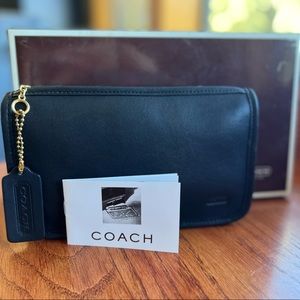 Authentic Coach Black Leather Clutch